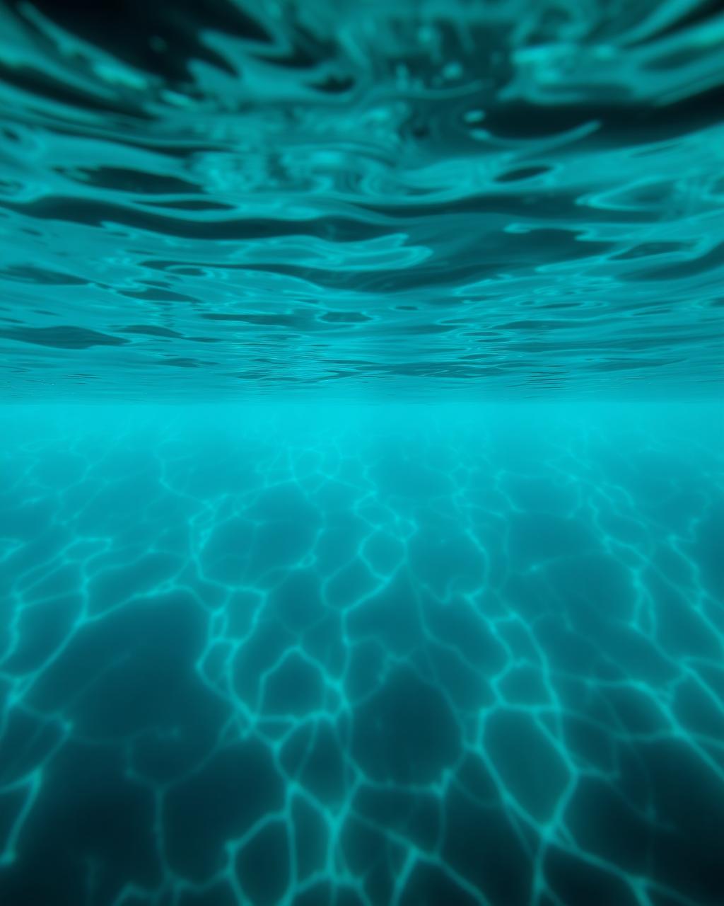 Underwater caustics on rippled water