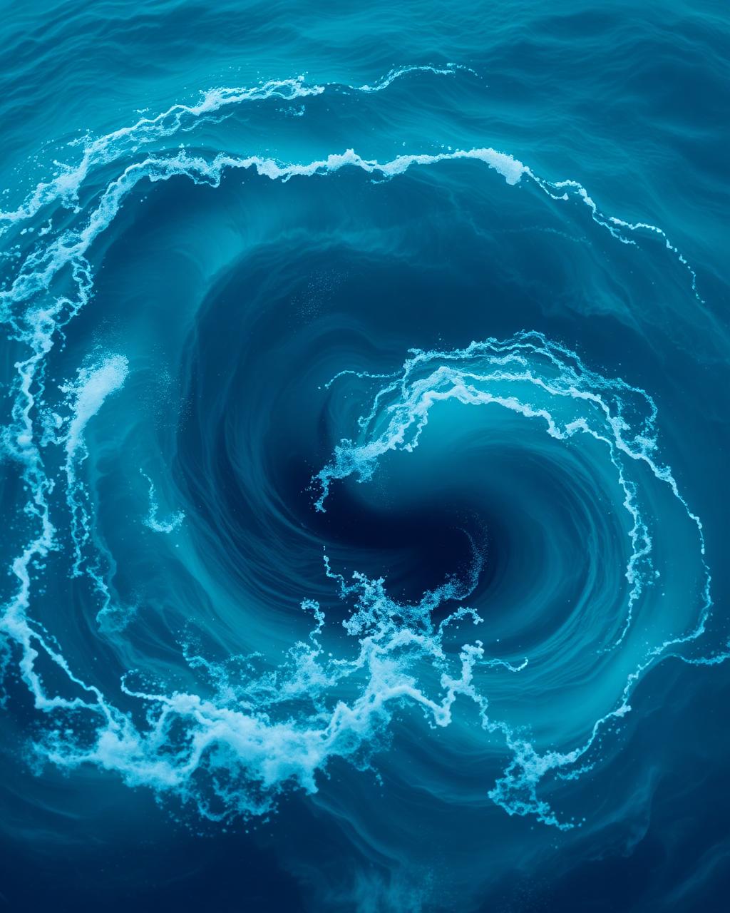 Swirling deep blue ocean current texture